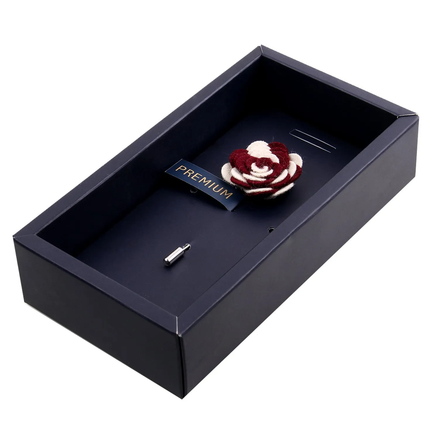 Peluche Melodious Whirlpool White and Maroon Brooch