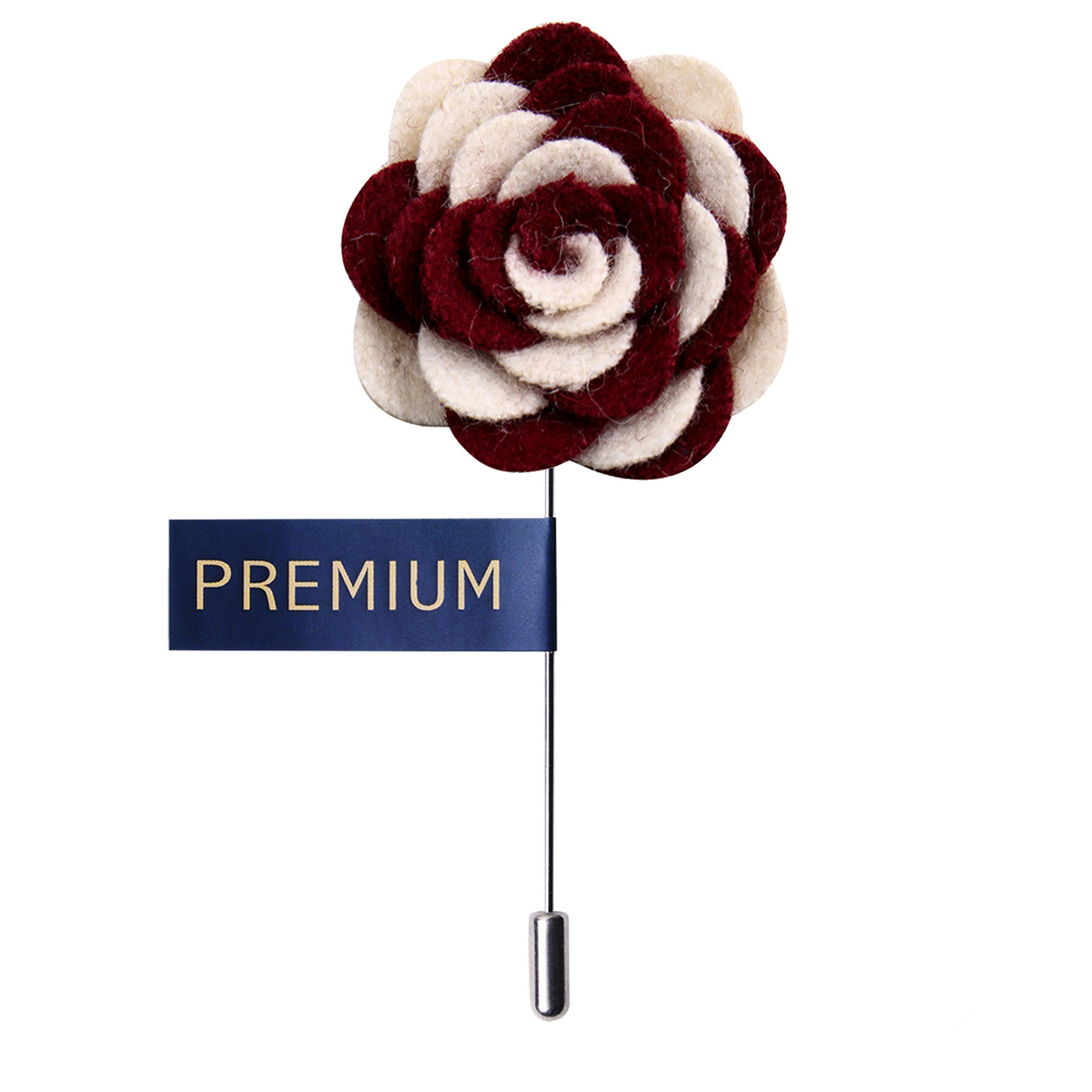 Peluche Melodious Whirlpool White and Maroon Brooch