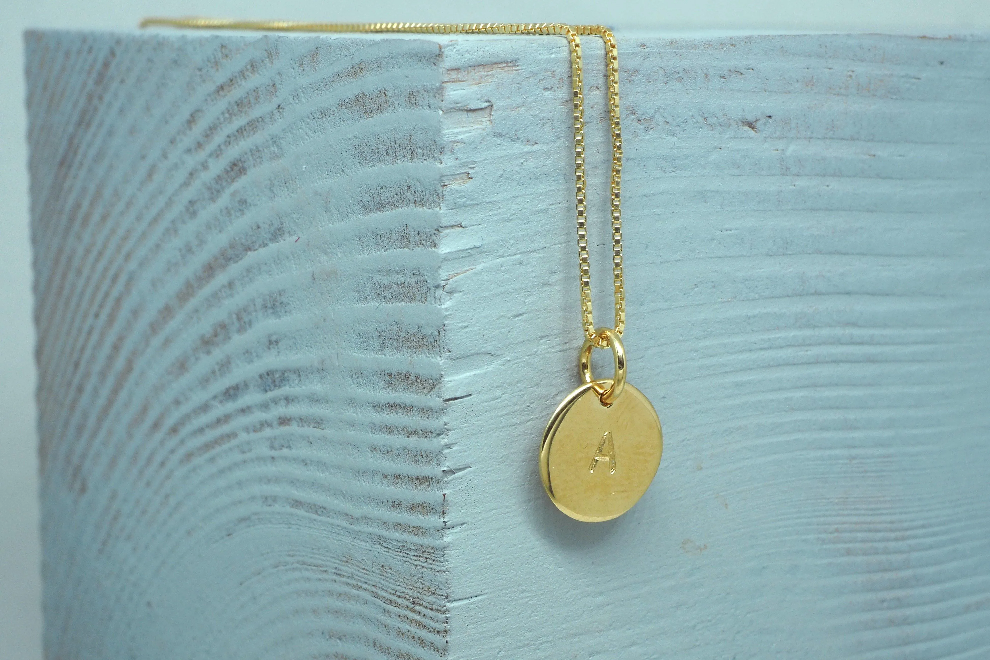 Personalised Small Disc Charm in Gold