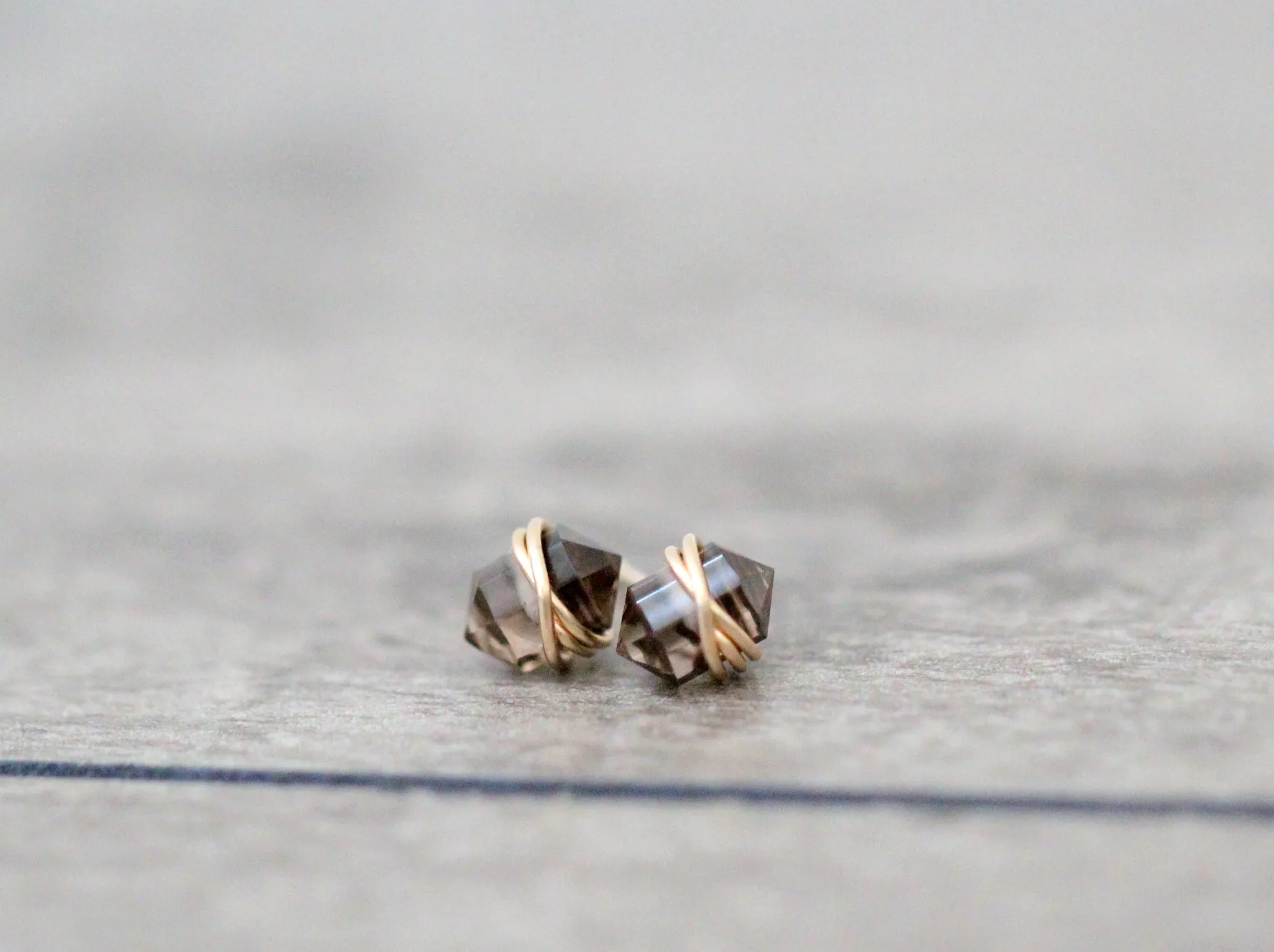 Pike Studs - Smoky Quartz