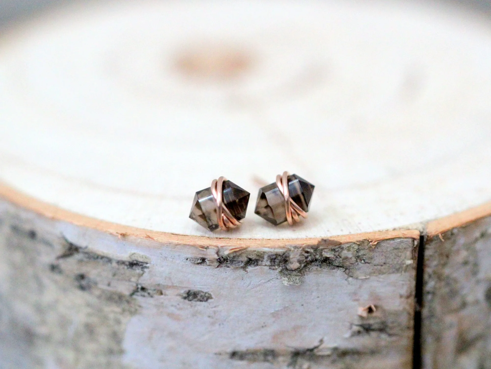 Pike Studs - Smoky Quartz
