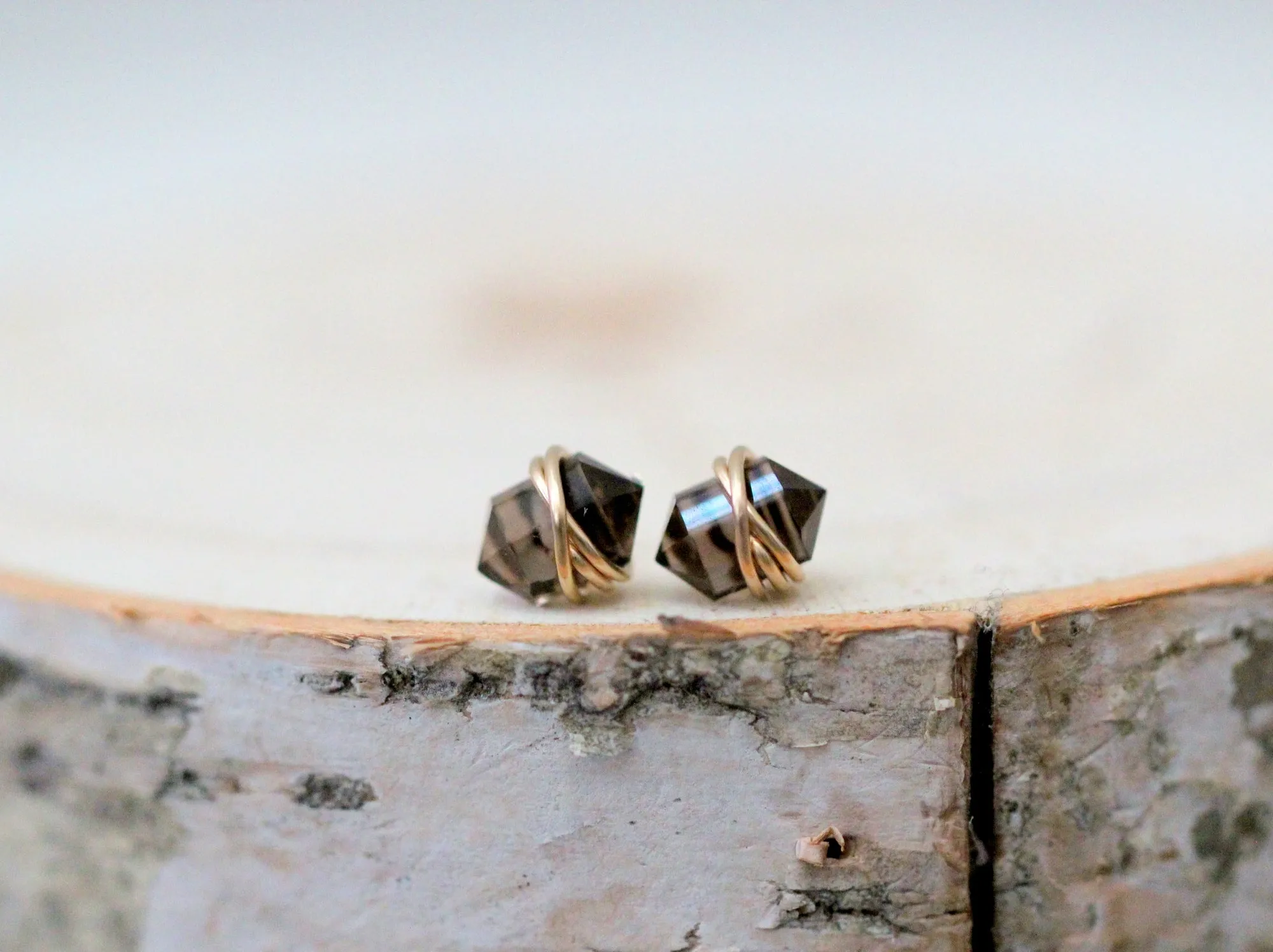 Pike Studs - Smoky Quartz