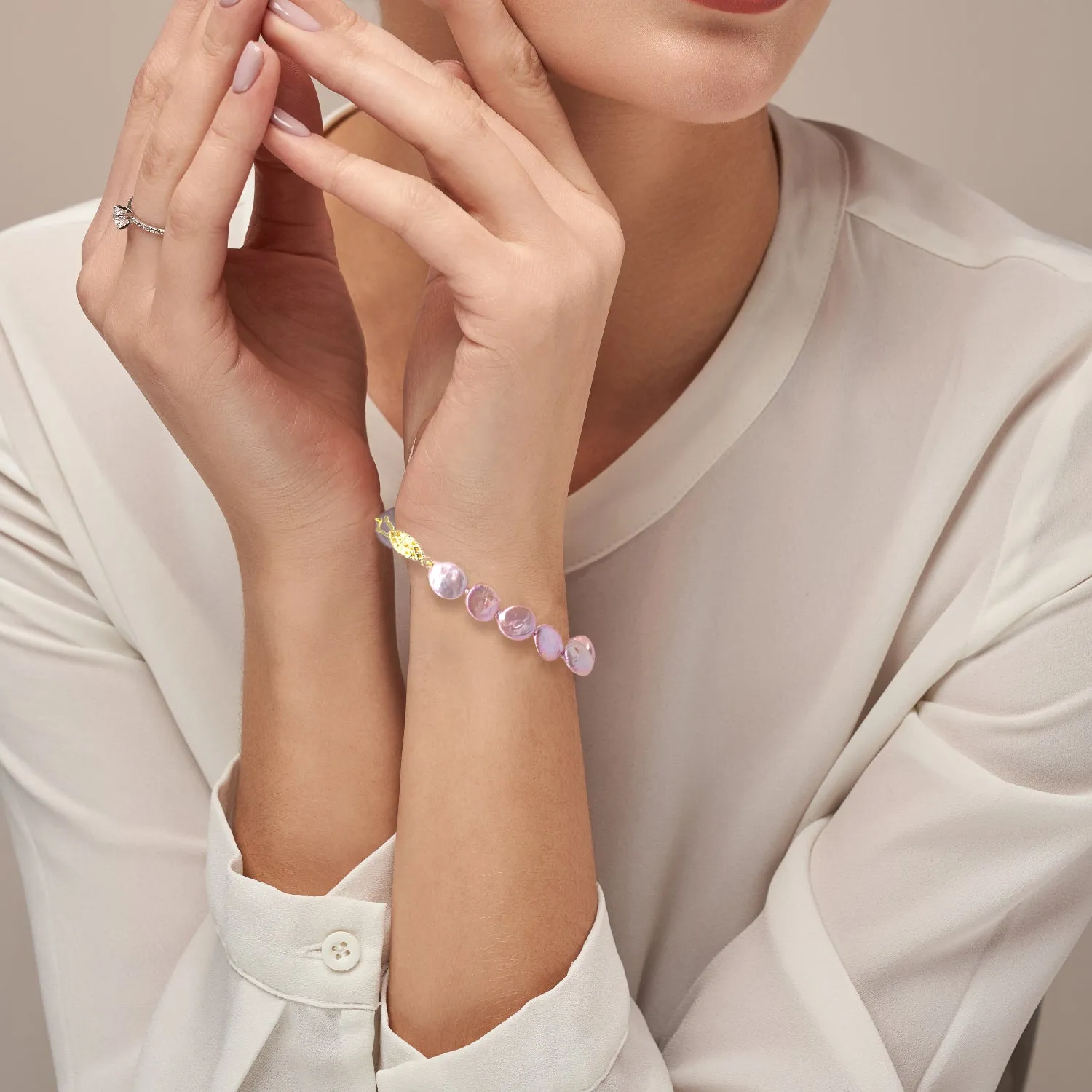 Pink Coin Pearl <BR/> Bracelet