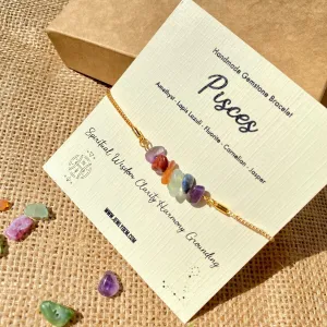 Pisces Zodiac Gemstone Bracelet