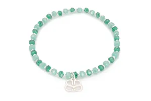 Prunus Aqua & Silver Crystal Stretch Bracelet