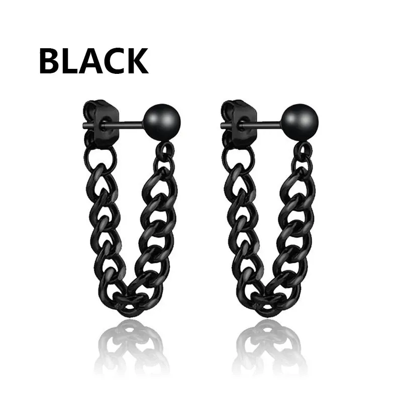 Punk Stainless Steel Stud Earrings - Edgy and Stylish