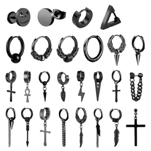 Punk Stainless Steel Stud Earrings - Edgy and Stylish