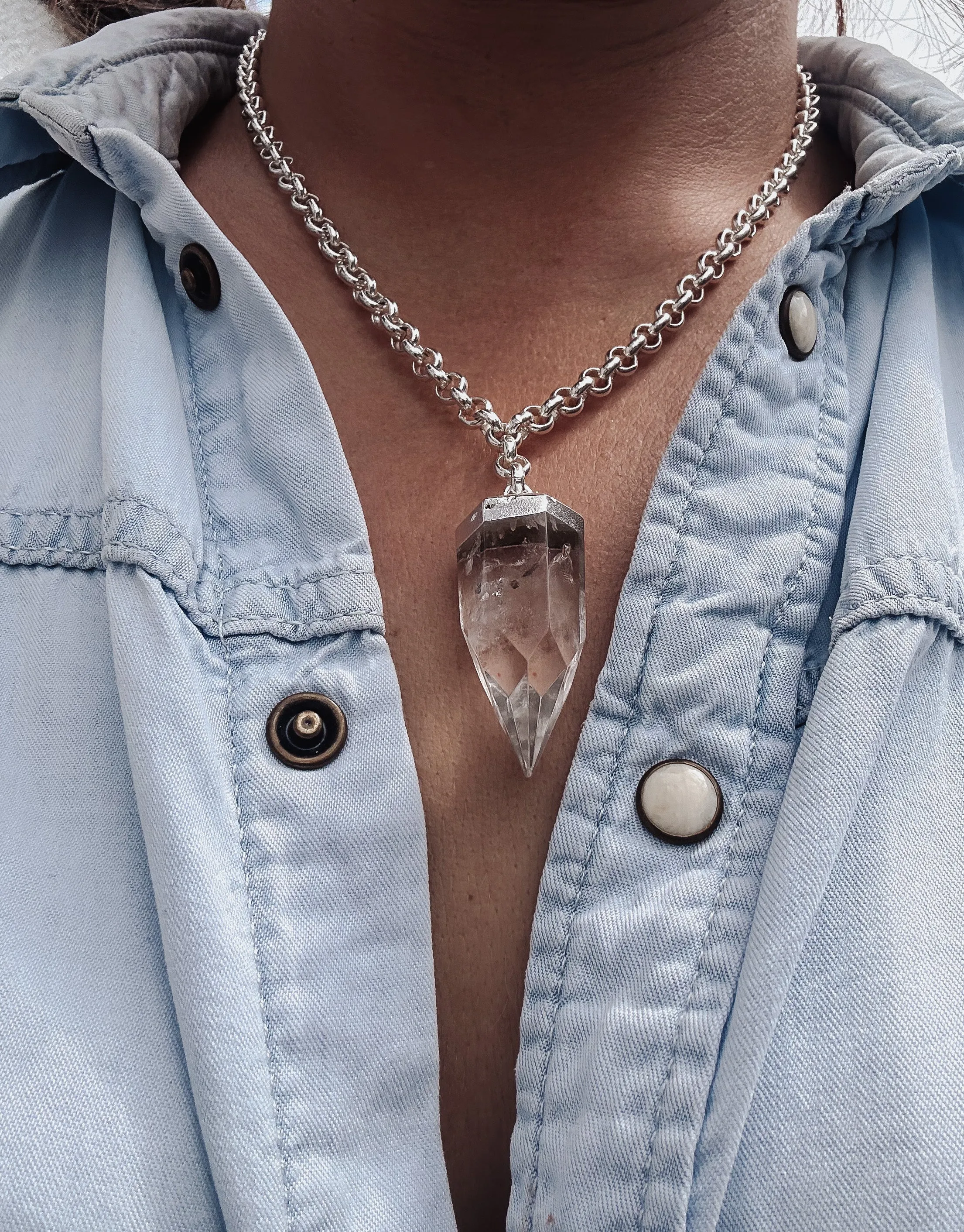 Quartz Point Chain Necklace