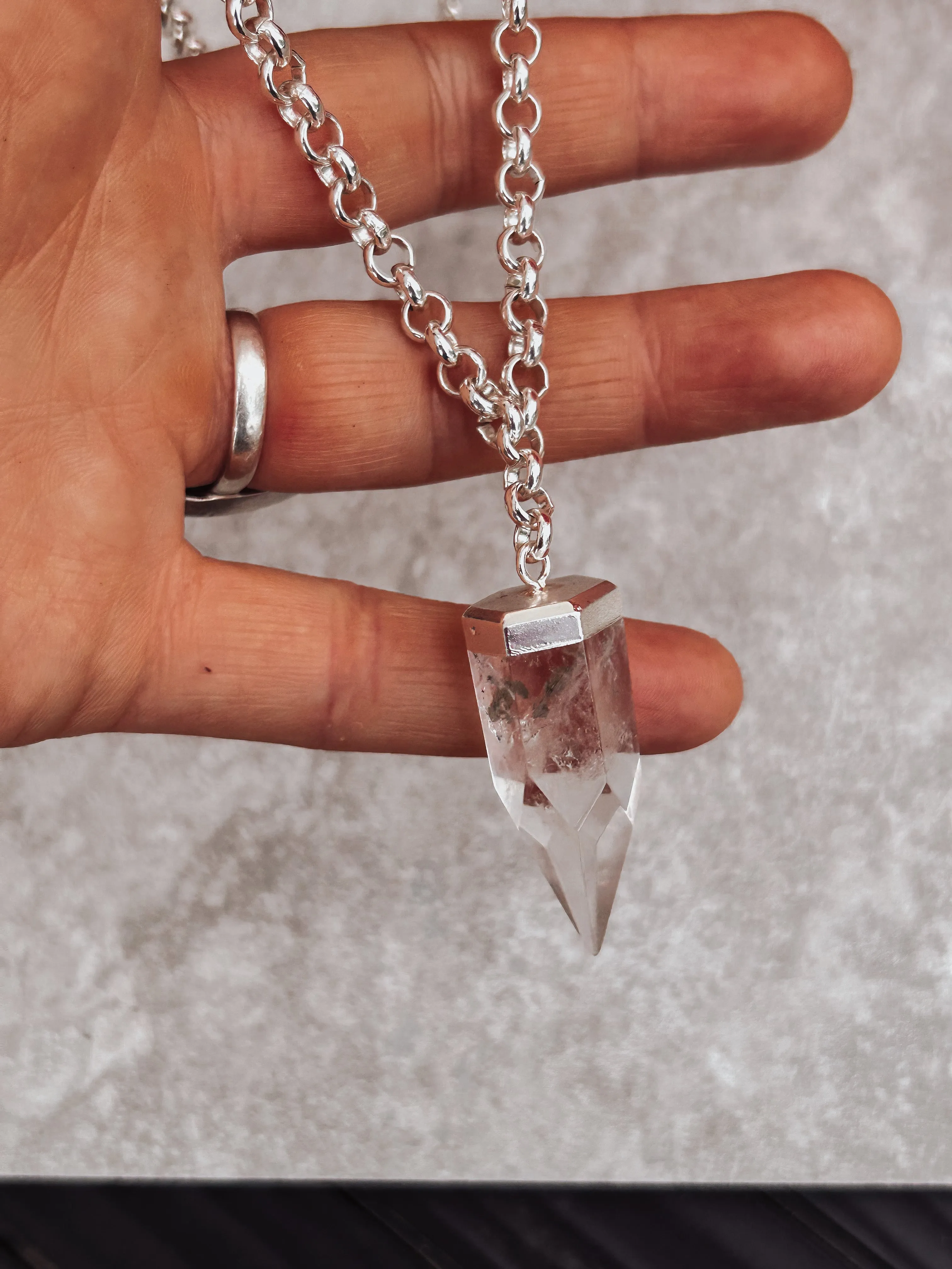 Quartz Point Chain Necklace