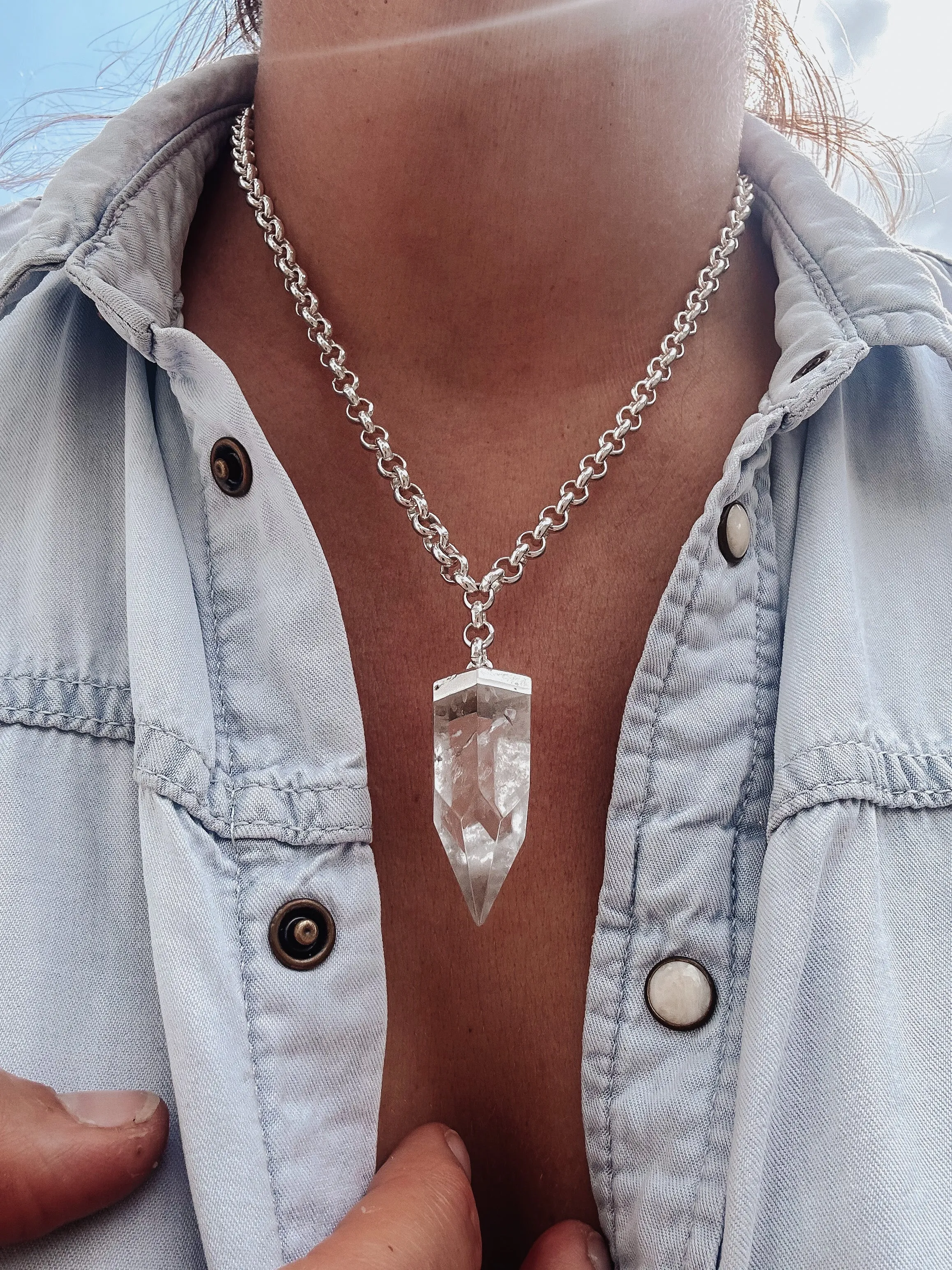 Quartz Point Chain Necklace