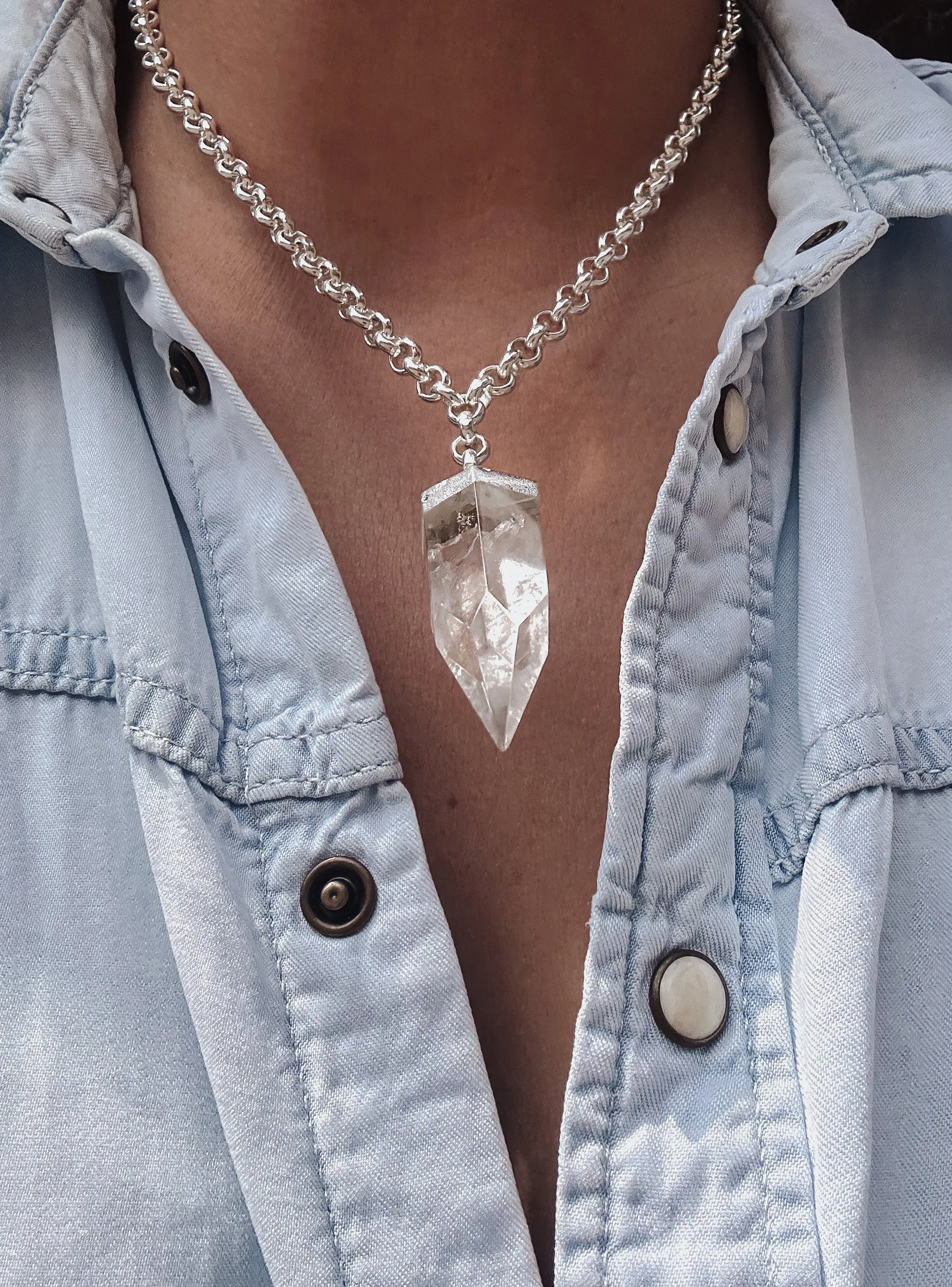 Quartz Point Chain Necklace