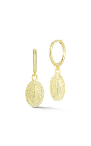 Religious Mary Huggie Earring