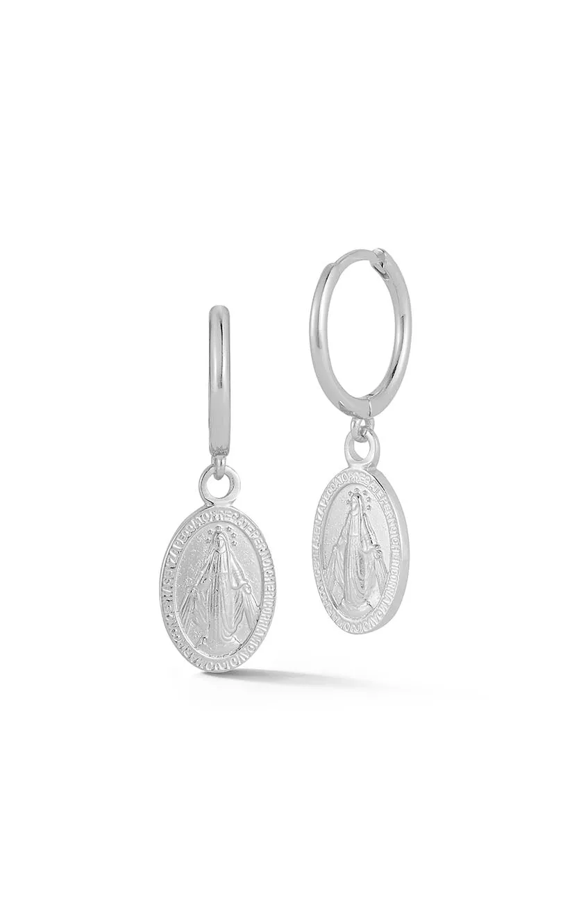 Religious Mary Huggie Earring