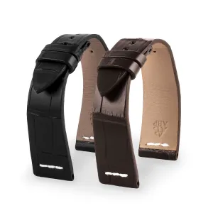 Rolex Sea Dweller - Bracelet de montre cuir - Alligator (noir, marron foncé)