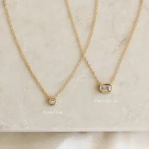 Round Bezel Stone Necklace