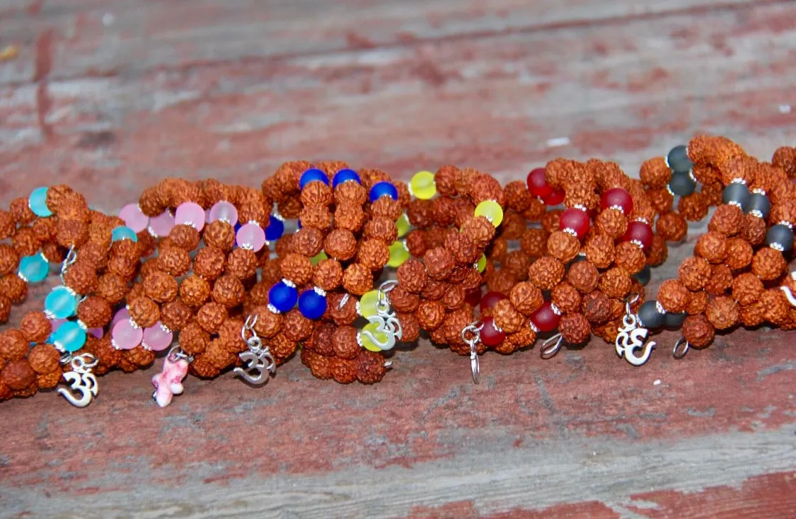 Rudrakshi & seaglass beads bracelets