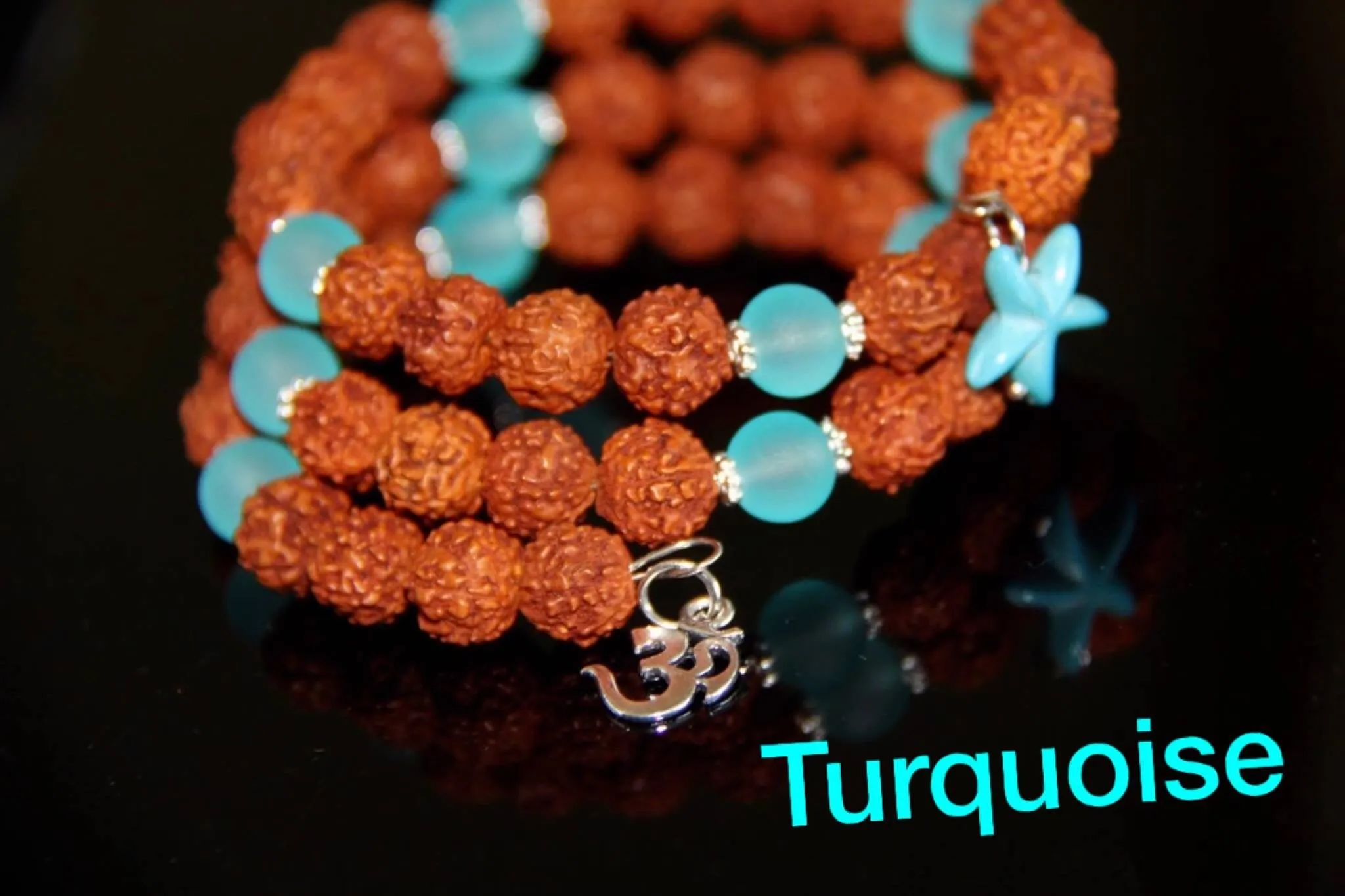 Rudrakshi & seaglass beads bracelets