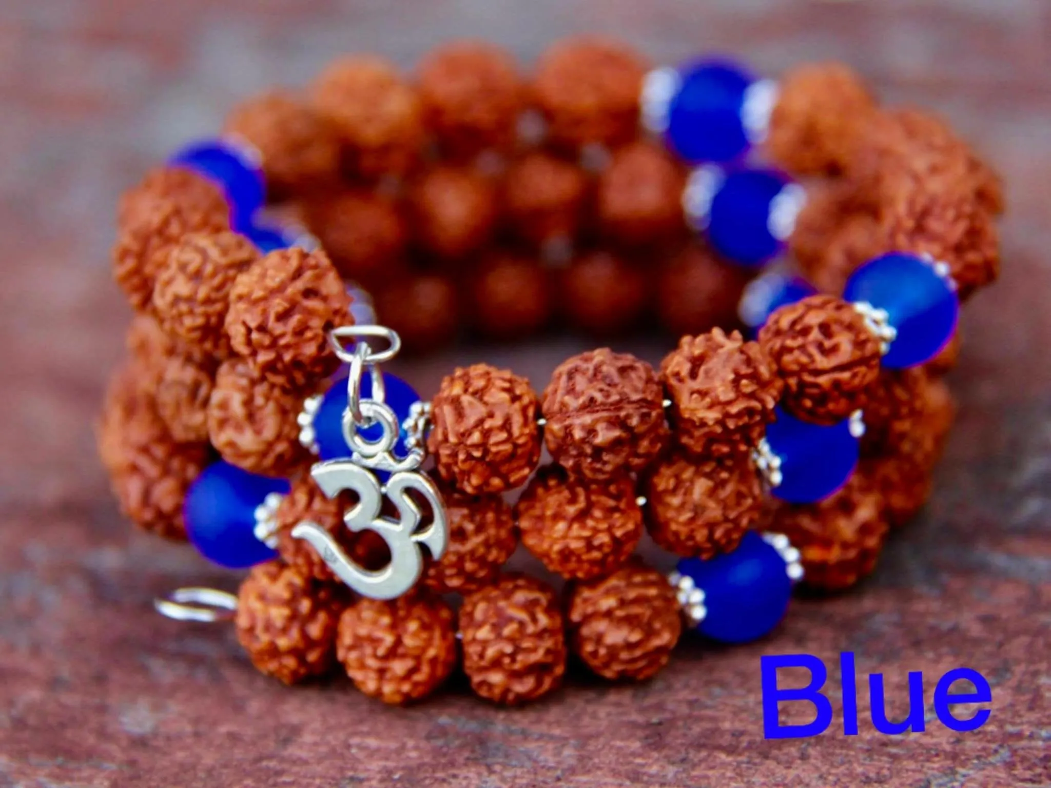 Rudrakshi & seaglass beads bracelets