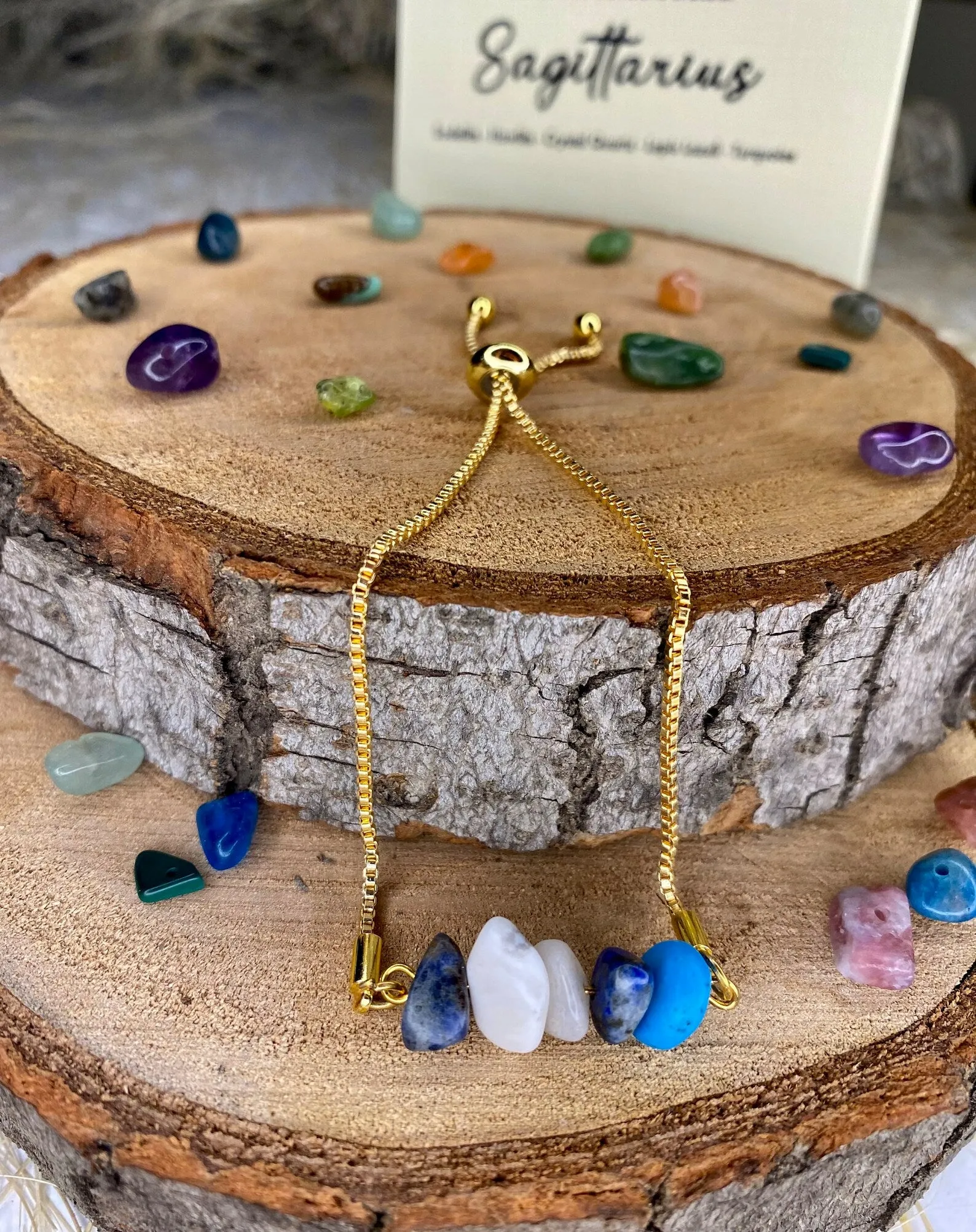 Sagittarius Zodiac Gemstone Bracelet