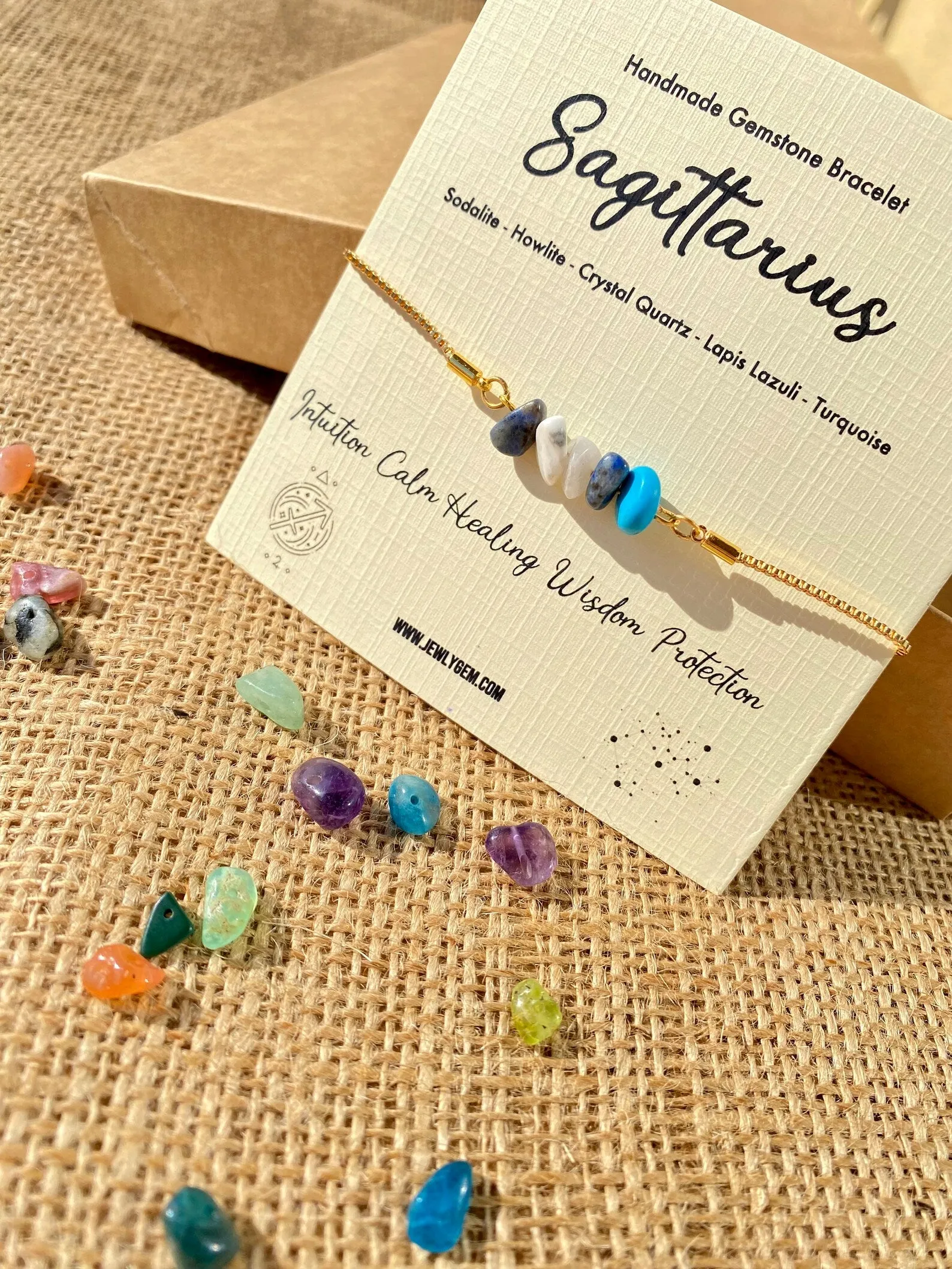Sagittarius Zodiac Gemstone Bracelet