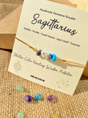 Sagittarius Zodiac Gemstone Bracelet
