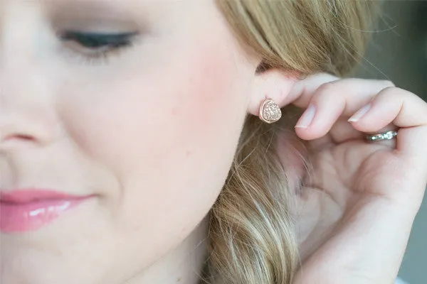 SALE- Gilded Triangle Druzy Studs