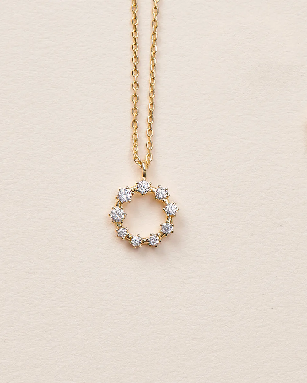 Saylor CZ Circle Pendant Necklace