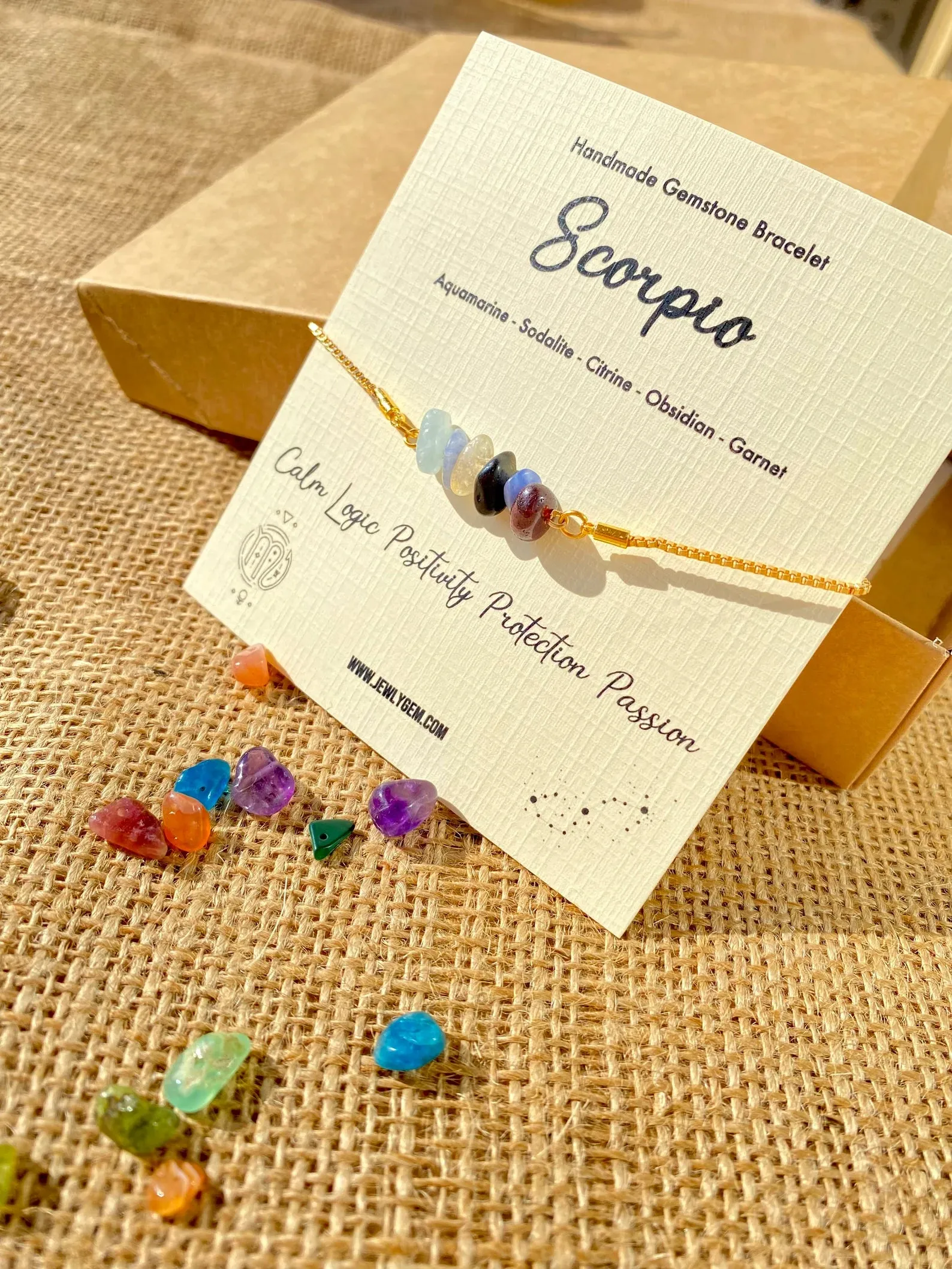 Scorpio Zodiac Gemstone Bracelet
