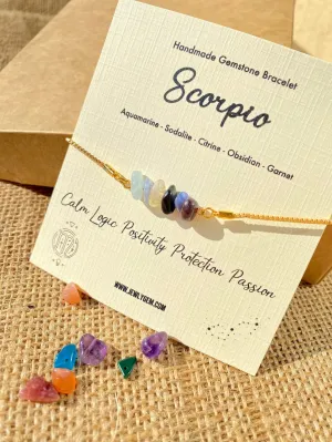 Scorpio Zodiac Gemstone Bracelet