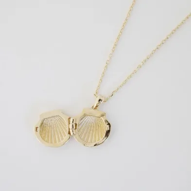 shell locket necklace