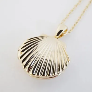 shell locket necklace
