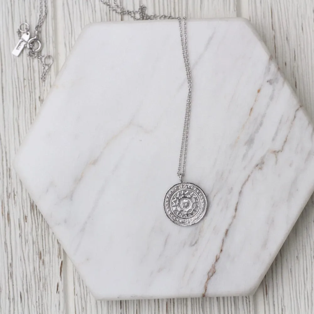 Silver Verginia Sun Necklace