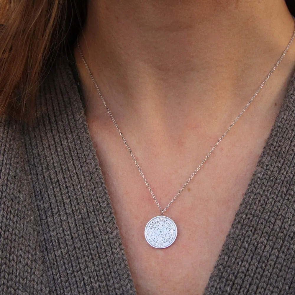 Silver Verginia Sun Necklace