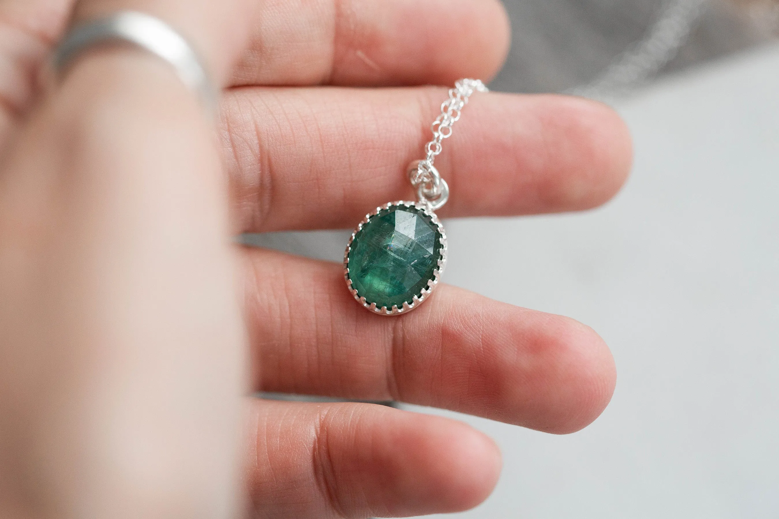 Simple Kyanite Drop Necklace | #21