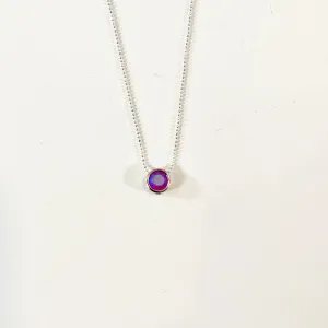 Simple Pendant Slide Necklace featuring Fuchsia Frost