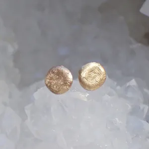 Simple Solid 14k Organic Gold Studs