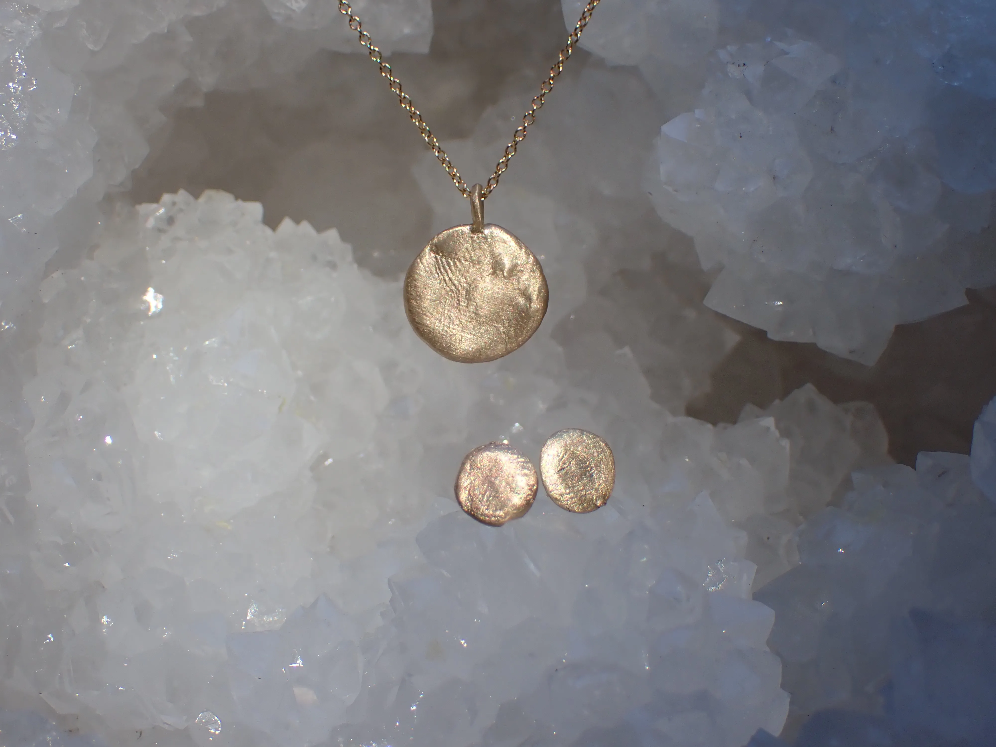 Simple Solid 14k Organic Gold Studs