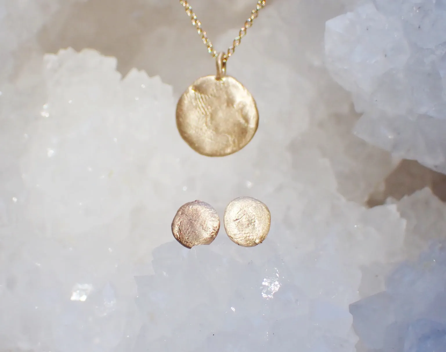 Simple Solid 14k Organic Gold Studs