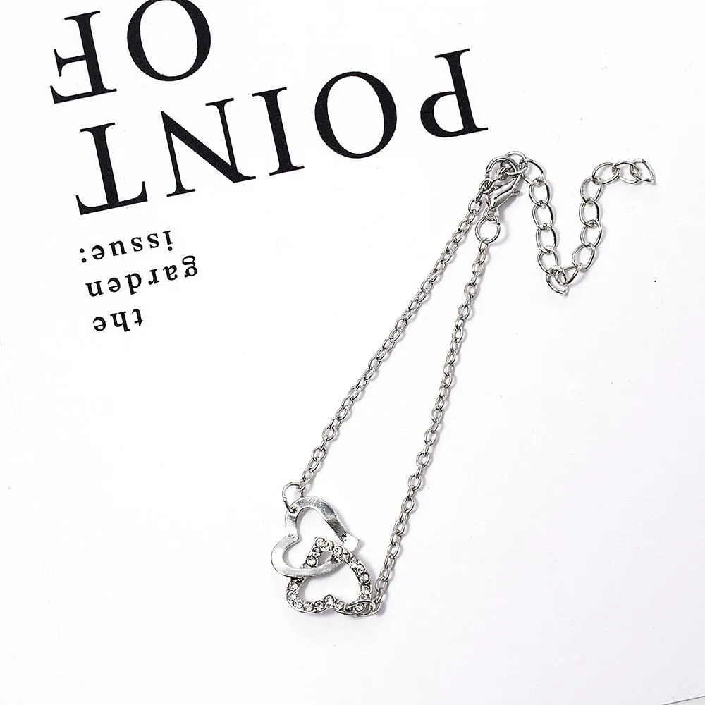 Simple Two Heart Bracelet In Europe And America