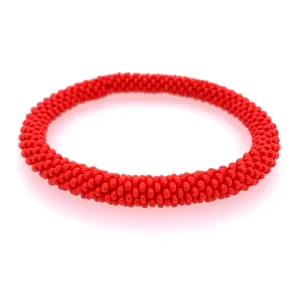 Solid Red Seed Bead Bracelet