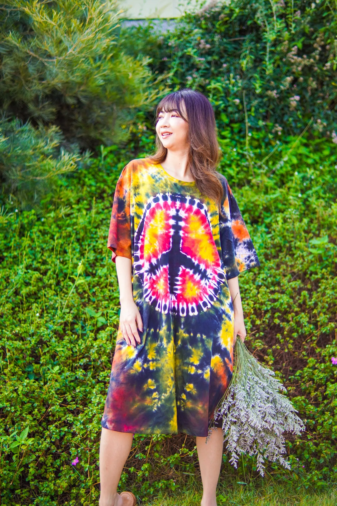 Soulful Peace Hand Dyed Boho Cotton Dress with Pockets