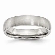 Stainless Steel 5mm Brushed Wedding Band Ring