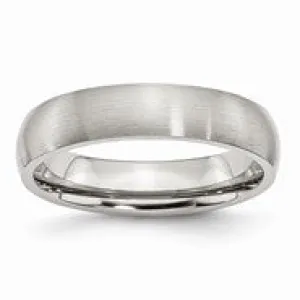 Stainless Steel 5mm Brushed Wedding Band Ring