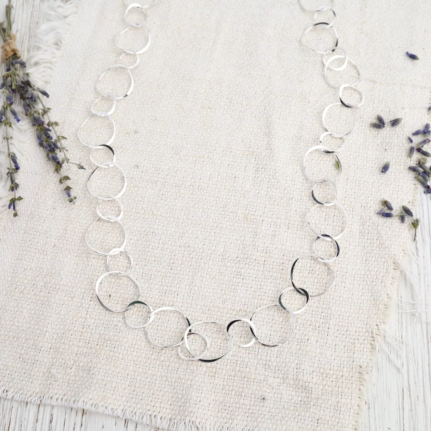 Sterling Silver Flat Link Chain Necklace - 24 Inches