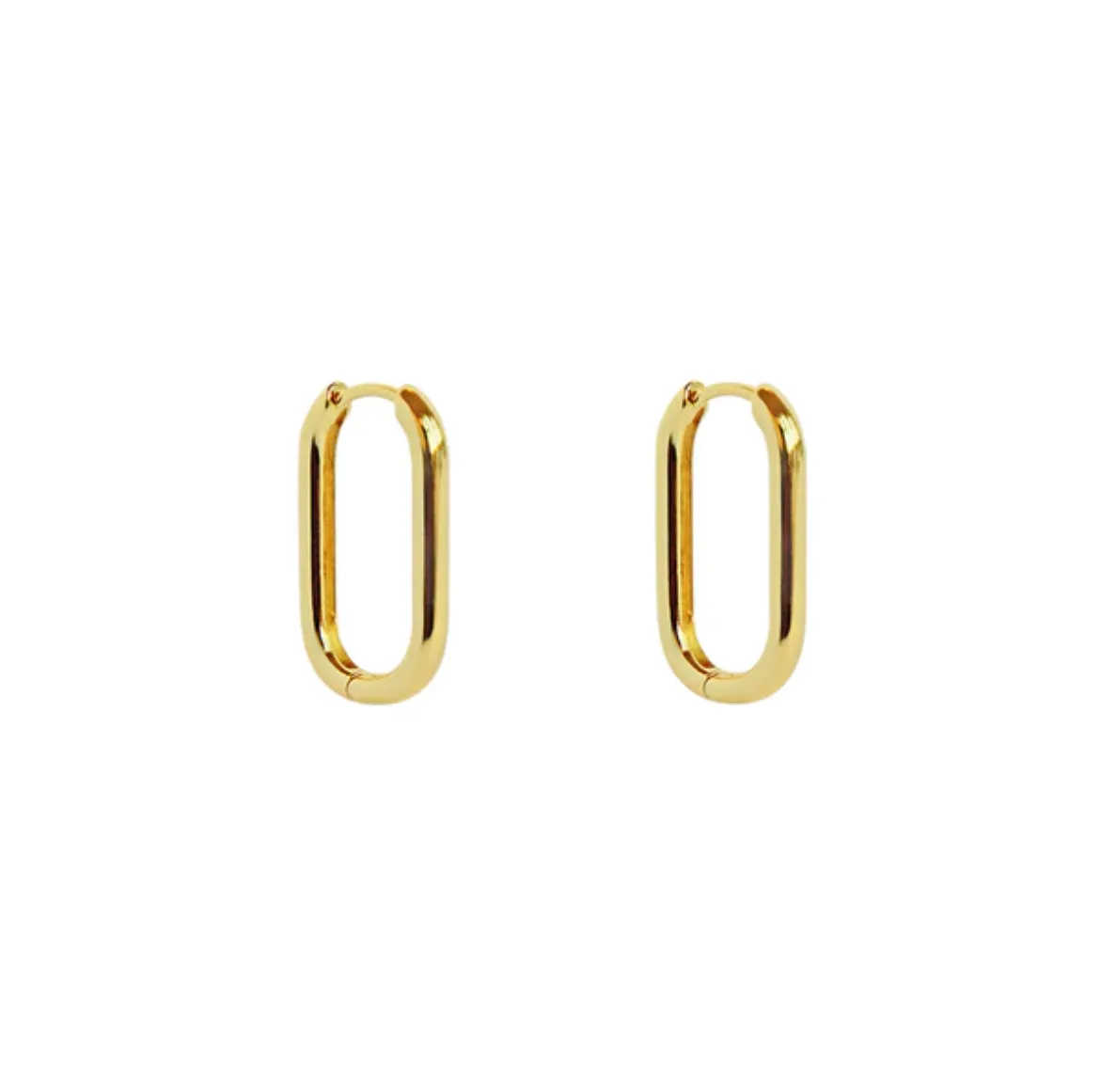 Thin oversize chain link huggy band earrings