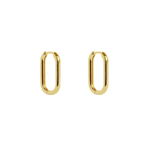 Thin oversize chain link huggy band earrings