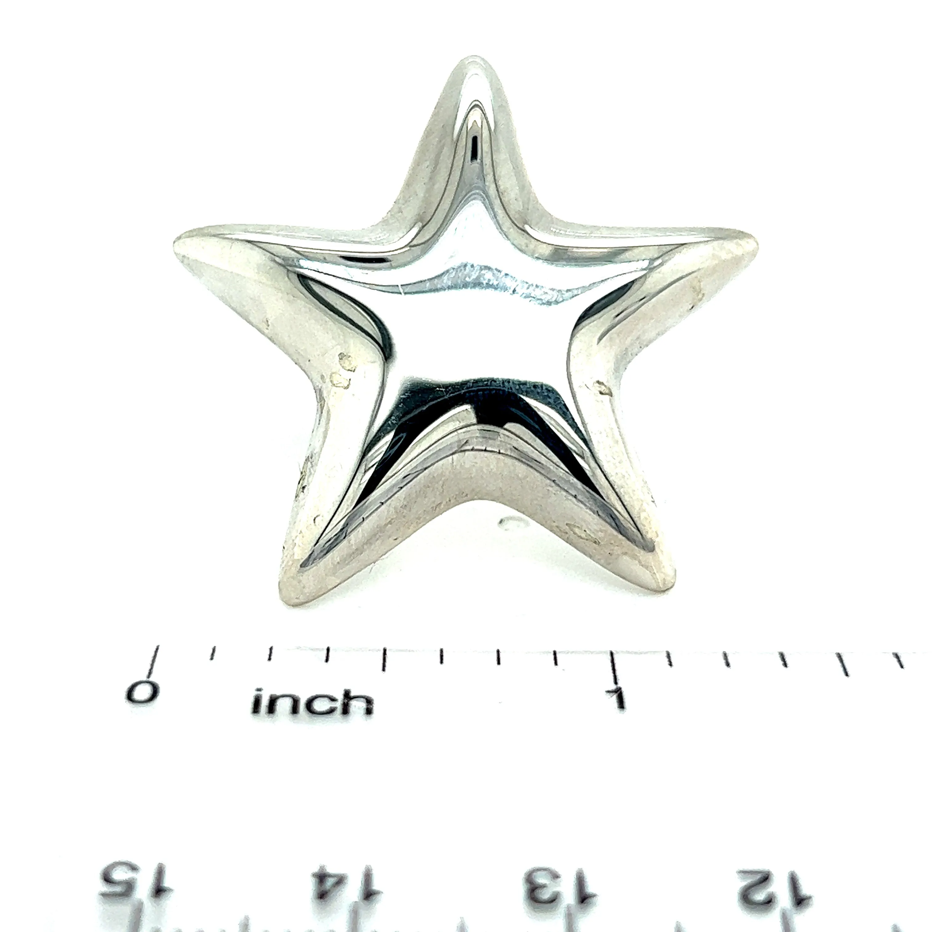 Tiffany & Co Authentic Estate Puffed Star Brooch Silver TIF389