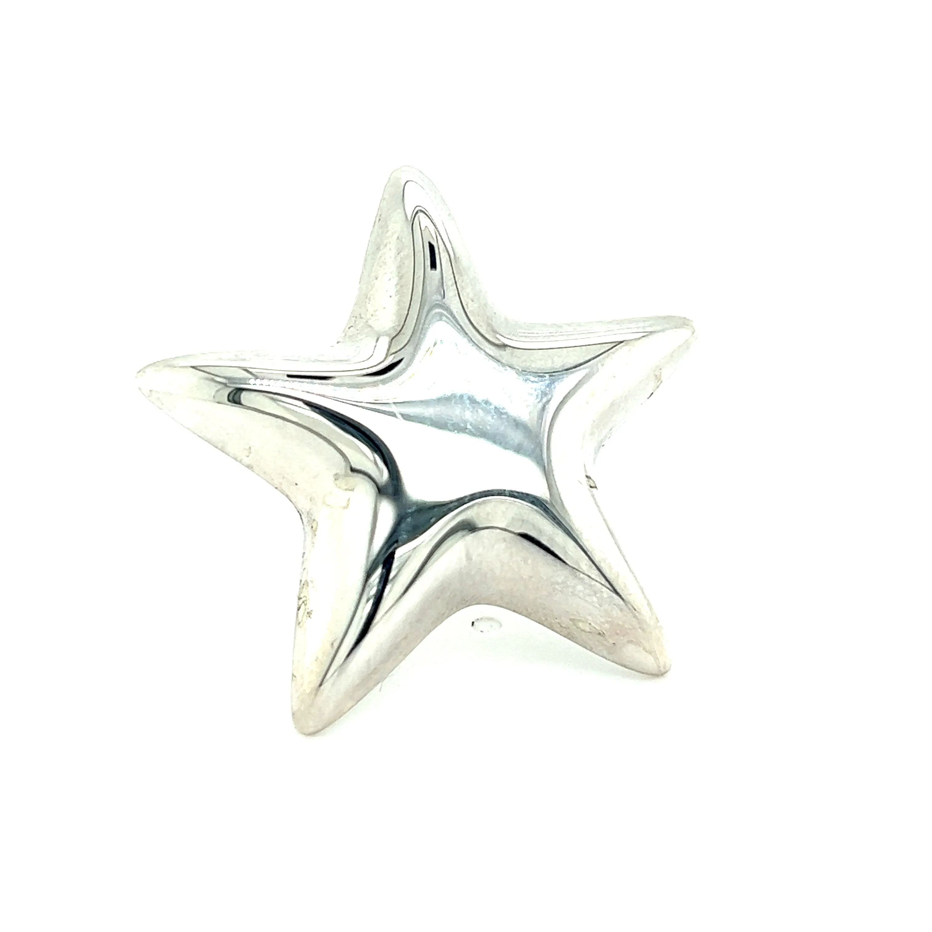 Tiffany & Co Authentic Estate Puffed Star Brooch Silver TIF389