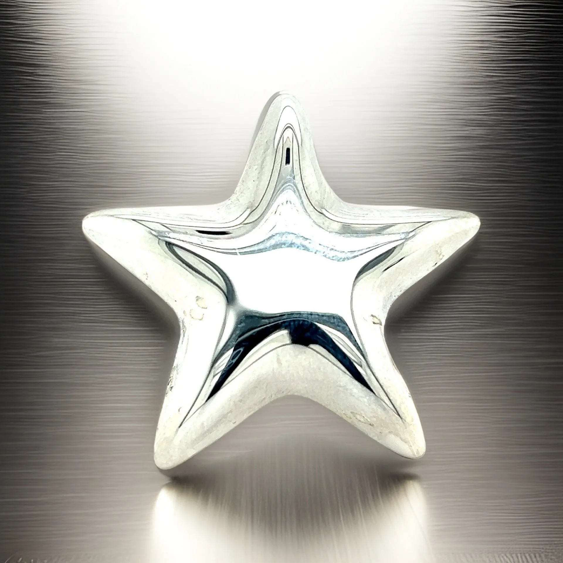 Tiffany & Co Authentic Estate Puffed Star Brooch Silver TIF389