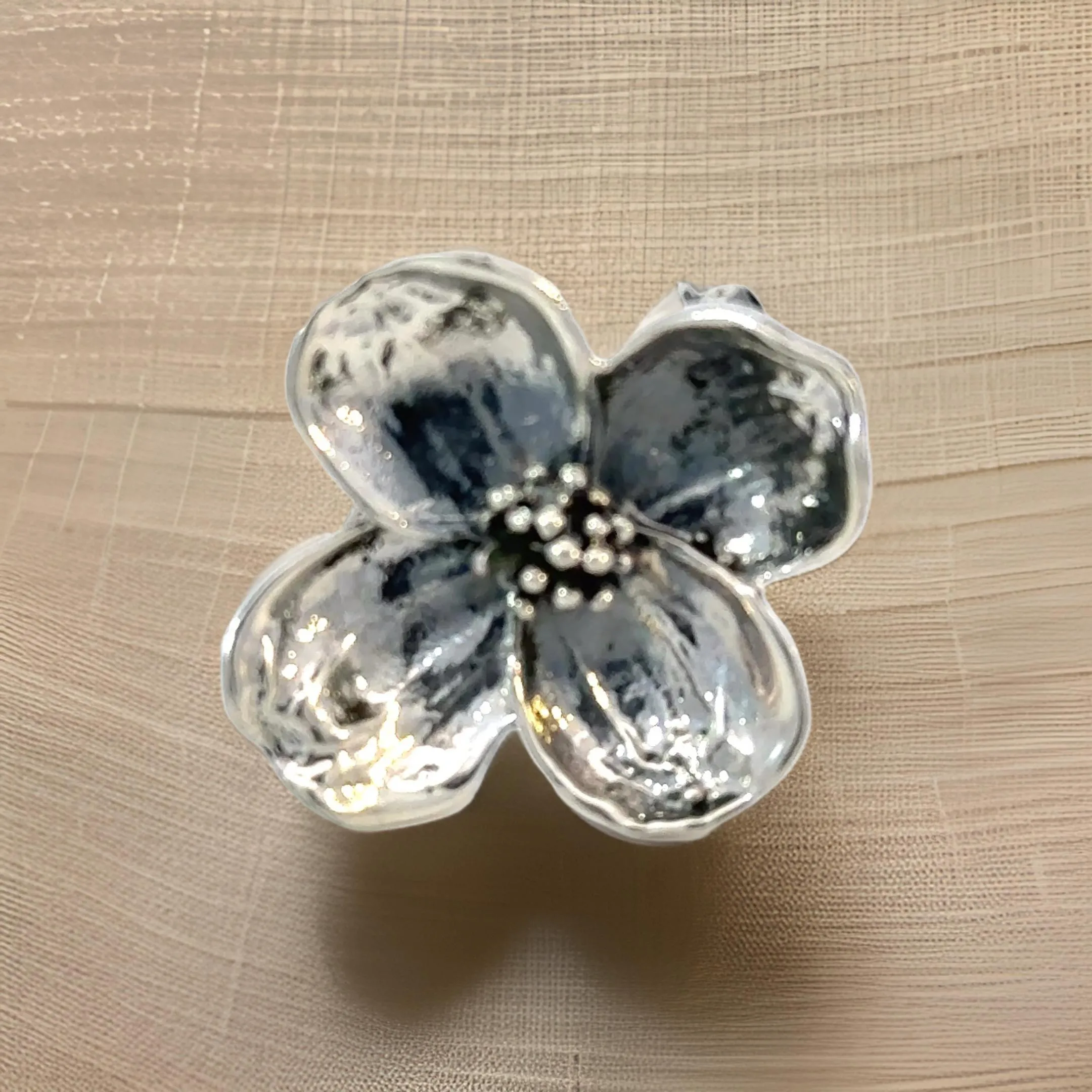 Tiffany & Co Estate Dogwood Flower Brooch Sterling Silver 4.45 Grams TIF846